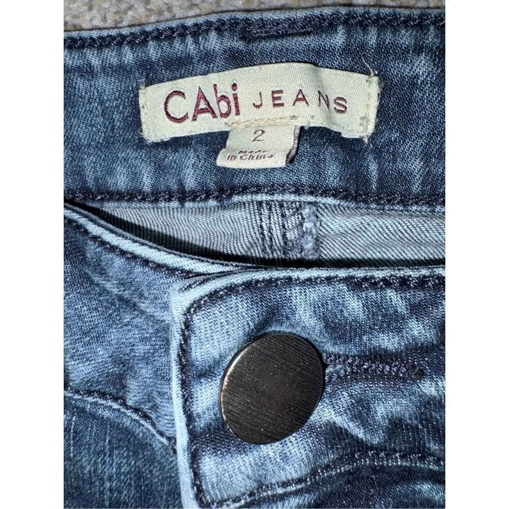 CAbi bleach splatter denim 5-pocket jeans Sz.2 - Image 4