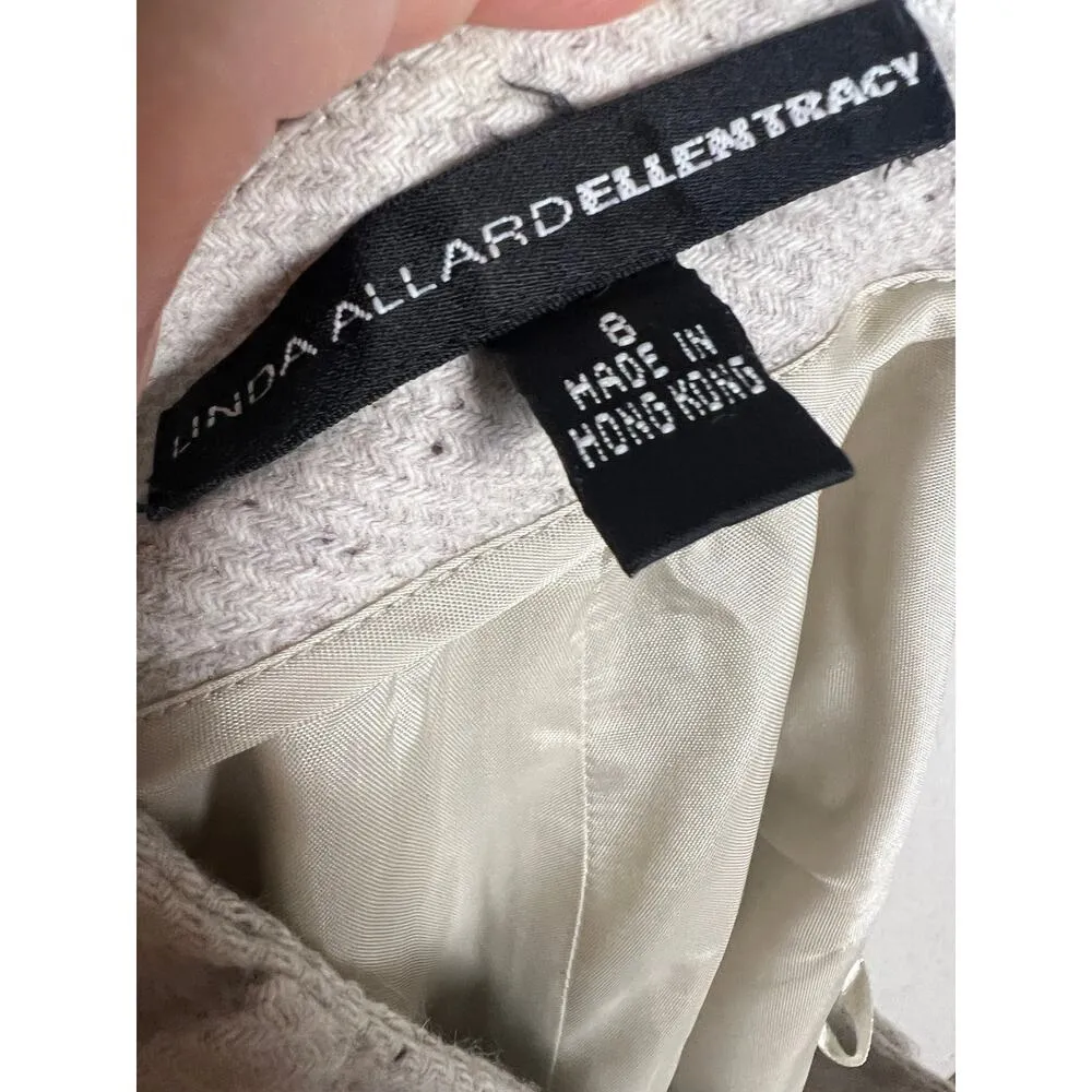 Linda Allard Ellen Tracy Gray Beige Wide Leg Wool Angora Trouser Pant Sz 8 - Image 9