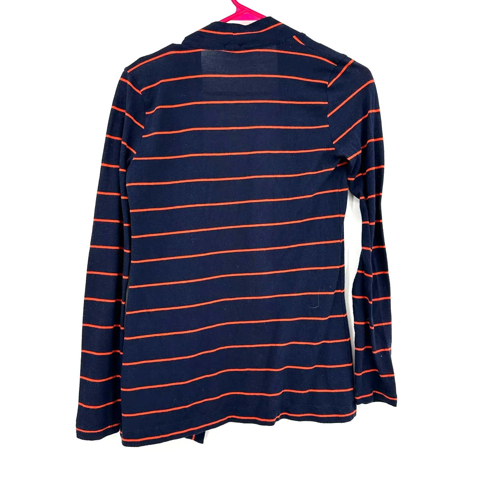 J. Crew size XXS‎ blue red striped open front long sleeve cardigan sweater - Image 2