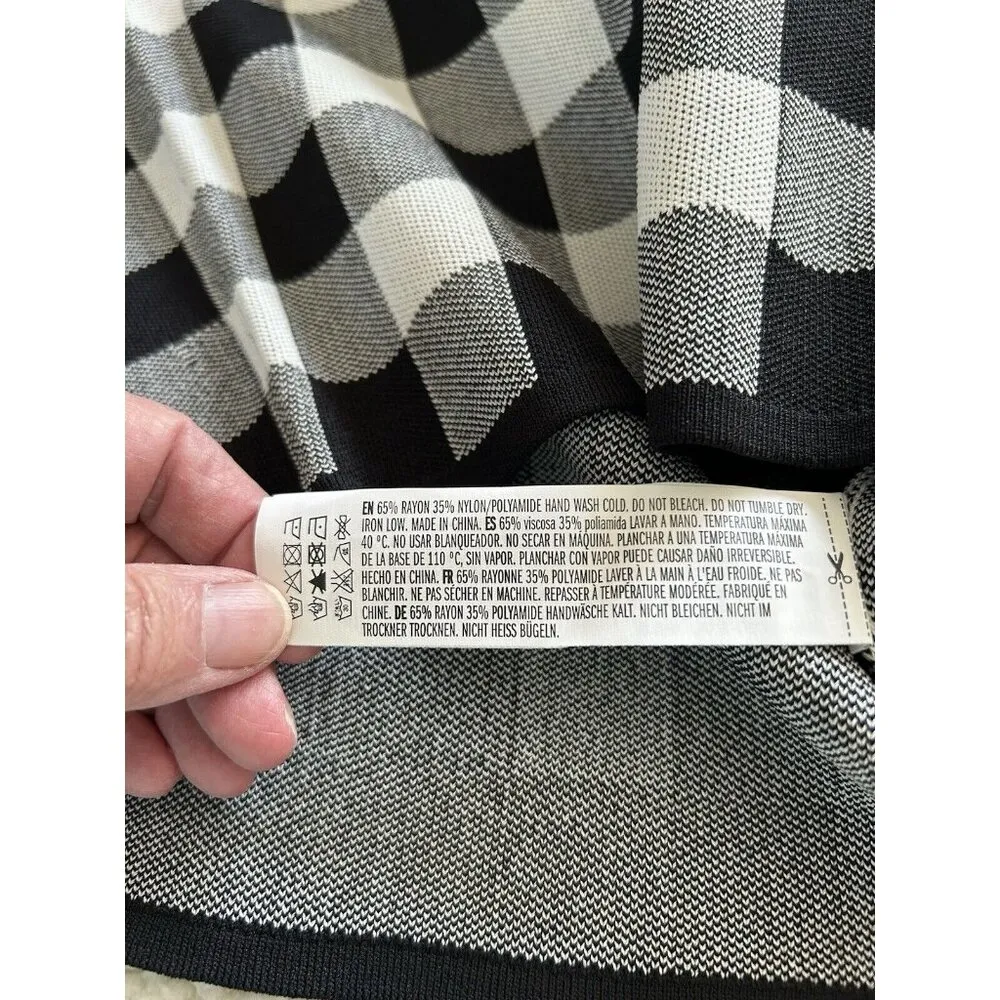 Endless Rose Black/White Gingham Print Sleeveless Body-con Midi Dress Size S - Image 10