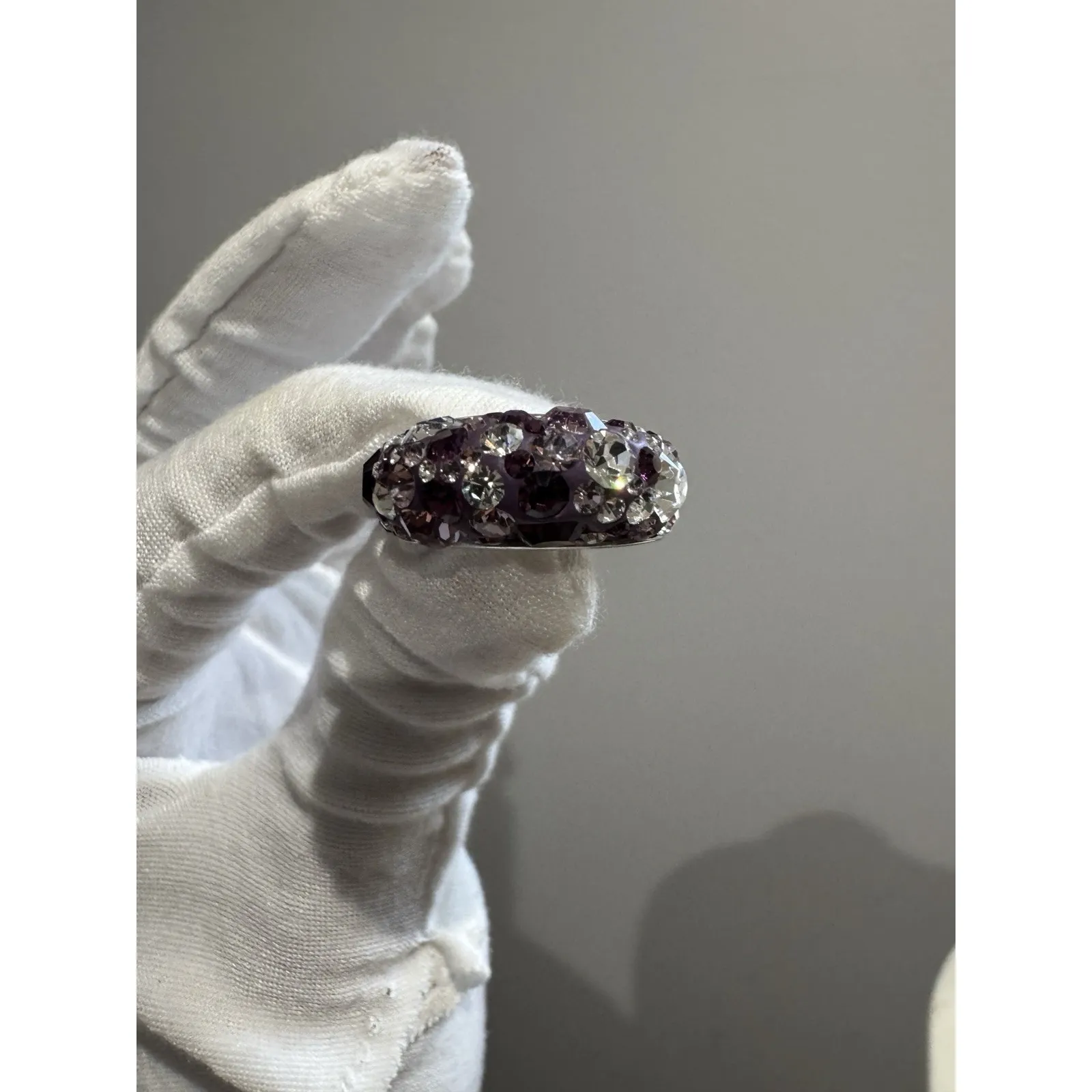 JCM THAILAND 925 ring Purple Lavendar Gem Stones Shiny Sterling Silver‎ Sz 8 - Image 7