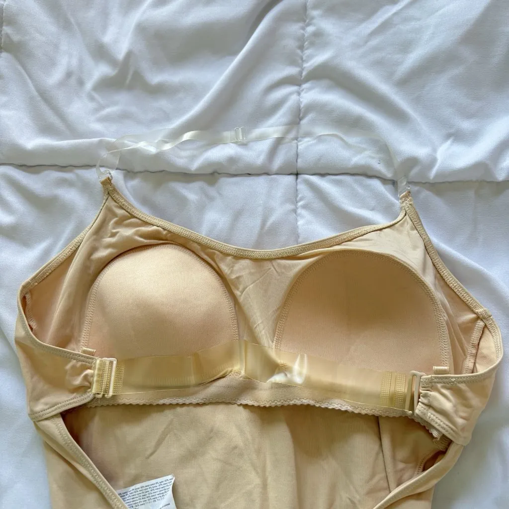 Capezio Beige One Piece Sleeveless Womens Size XL Leotard Dance Padded Tan - Image 5