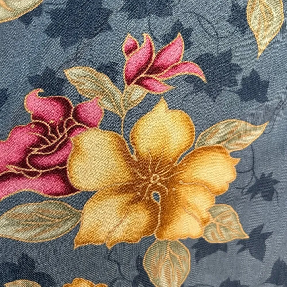 Vintage La Cabana Blue Floral Hawaiian Shirt Plus Size 2X Rayon Camp Collar - Image 8