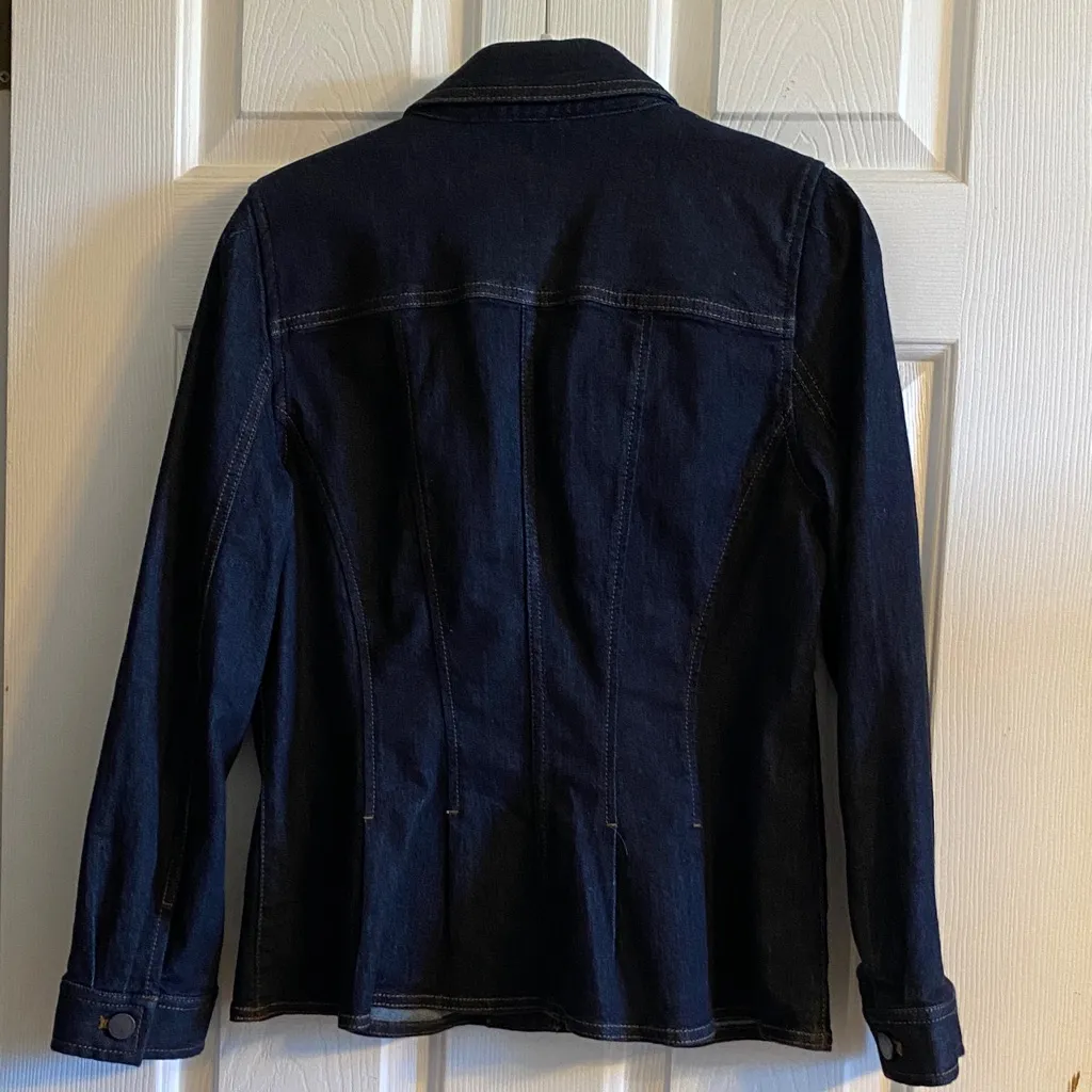 Ann Taylor Dark Blue Jean Jacket - Image 3