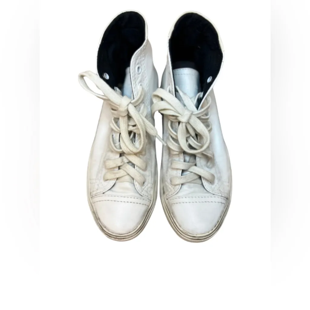 Saint Laurent Distressed Calfskin High Tops Size 35.5 - Image 2