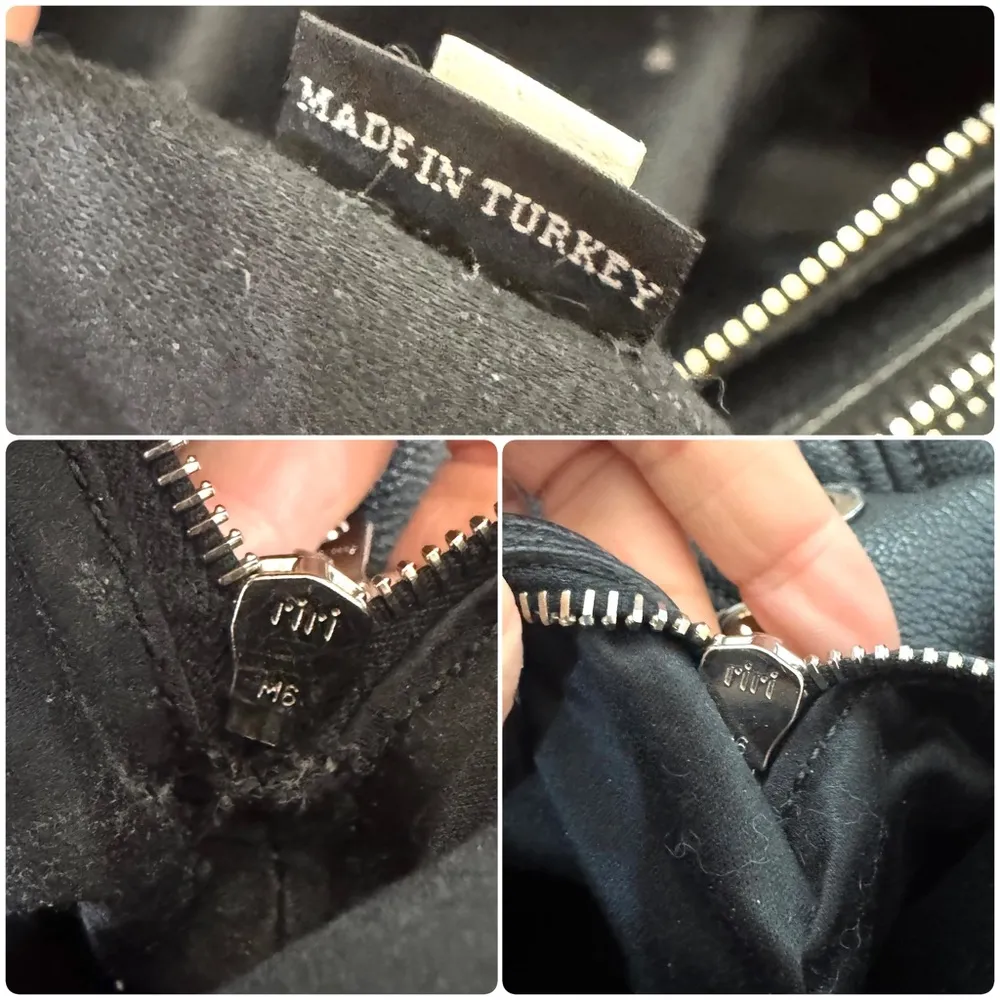 black textured leather satchel - Image 15