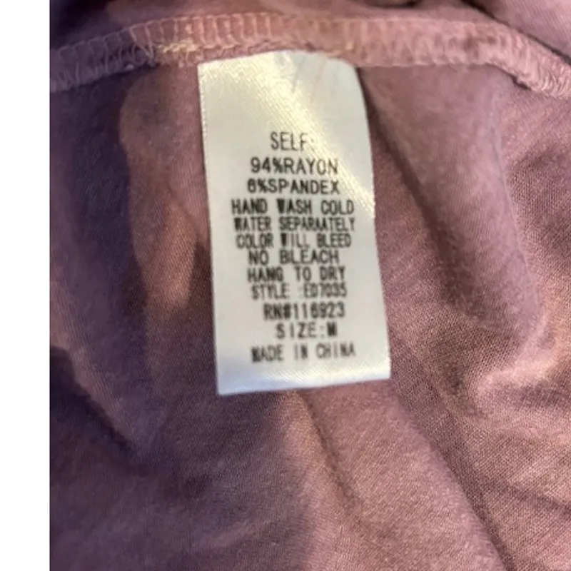 ANTHROPOLOGIE EASEL Women's Babydoll Josy Dress MEDIUM Mauve Oversized Mini - Image 8