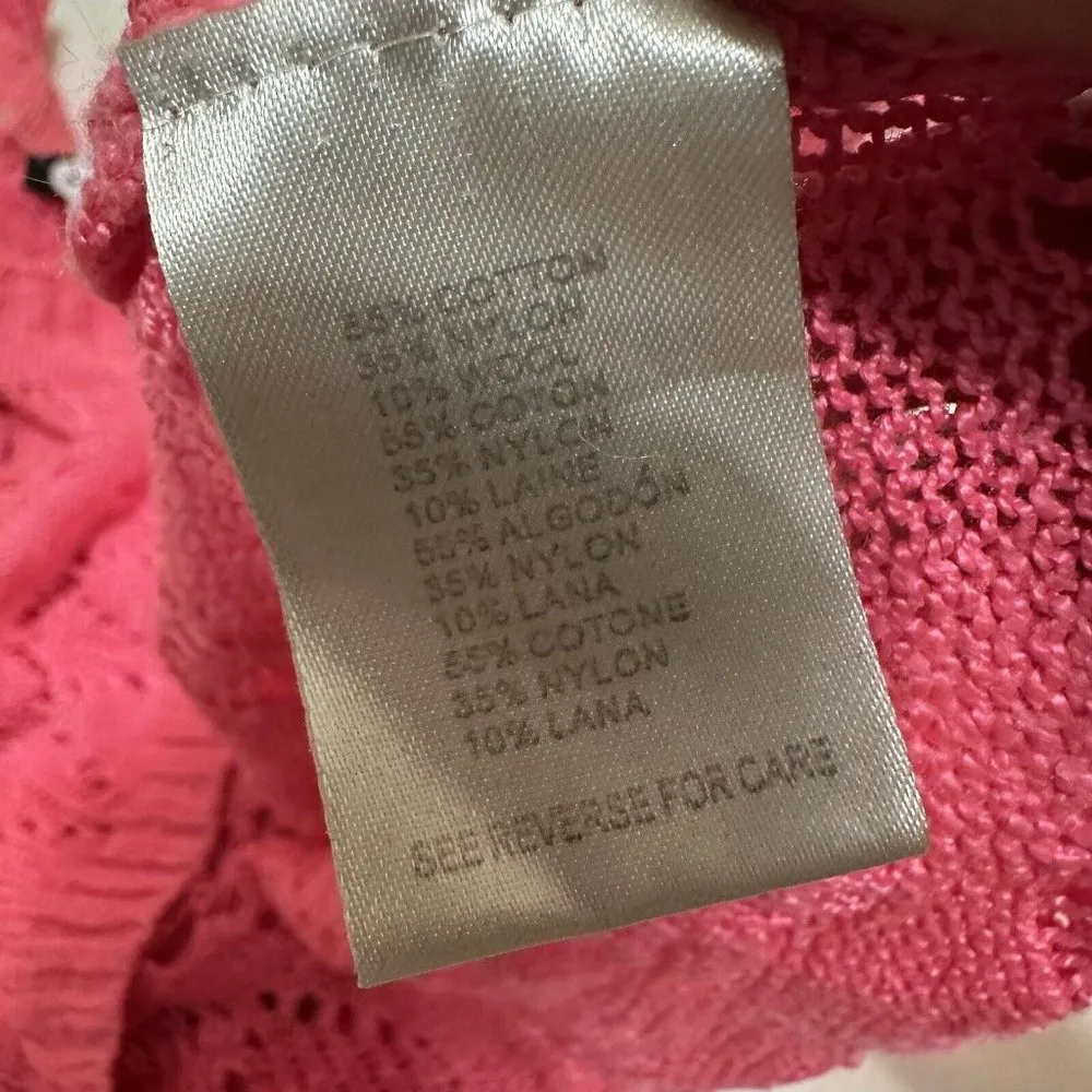 Miracle City Pink Pullover Knit Crochet Knitted Sweater Sz S/ M Barbiecore - Image 8