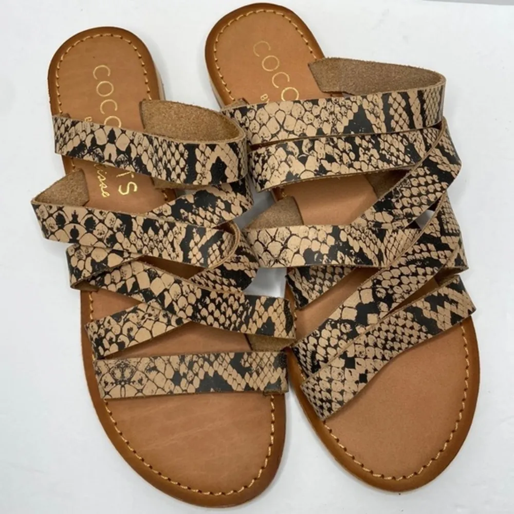 COCONUTS By Matisse Snakeskin Print Leather Strappy Sandals Size 8 - Image 9