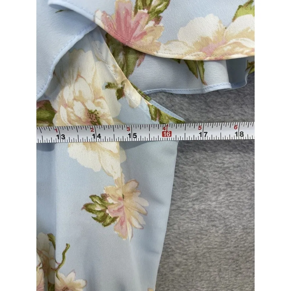 Sweet Wanderer Women's Light Blue Dress Floral Off Shoulder Large Sweetheart - Image 9