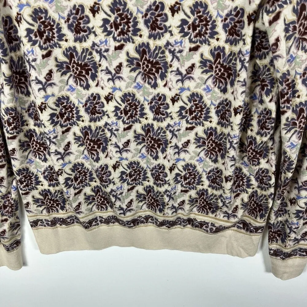 Tory Burch Floral Print Merino Wool Sweater Women’s Sz‎ Small Lightweight - Image 4