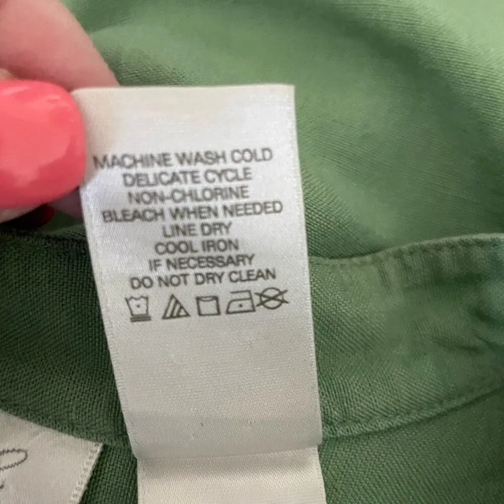 Emma James Women Top Size 10P Green Flare 3/4 Sleeve Pin Tuck Bodice Dainty Chic - Image 10