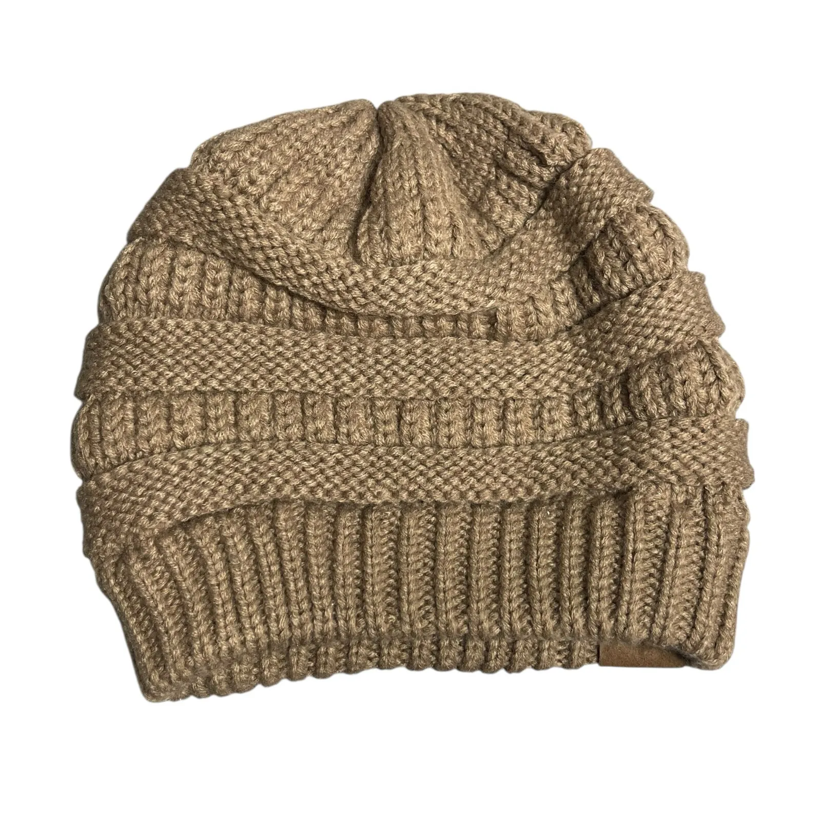 C.C. Women's Camel Tan Beige Winter Snow Outdoor Knit Bonnet Beanie Hat OS - Image 2