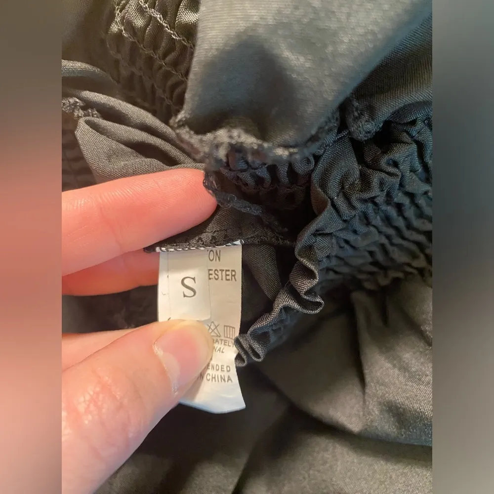 Black Strapless Pant Romper, Size S - Image 5