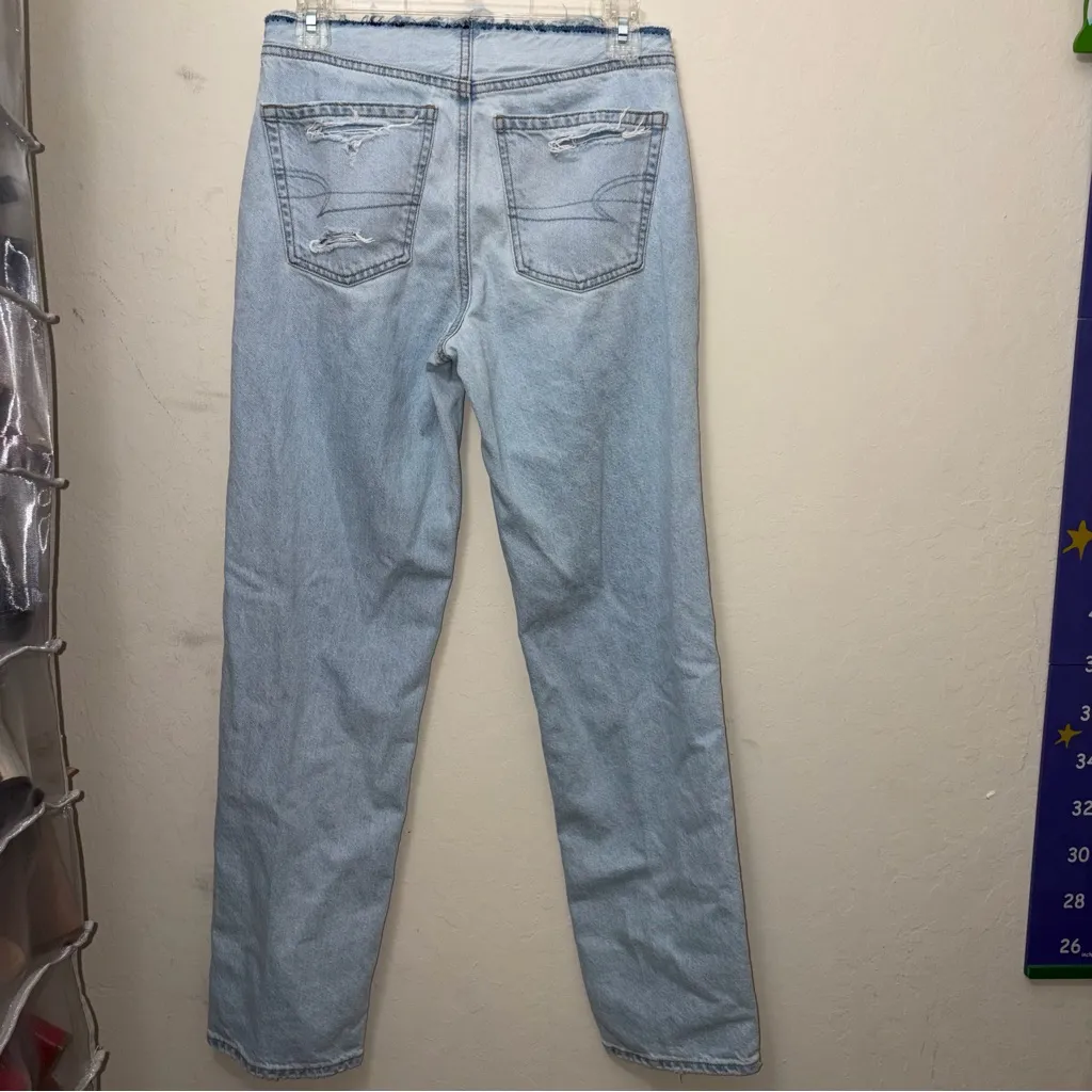American Eagle No Waistband Style Jeans 2, Low Rise Light Wash Denim, Distressed - Image 10