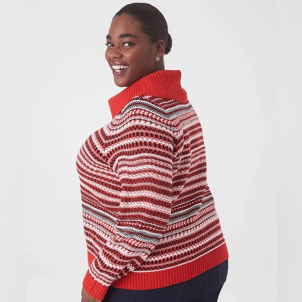 Lane Bryant Classic Long Sleeve Cowlneck Holiday Christmas Festive Sweater 18-20 - Image 4