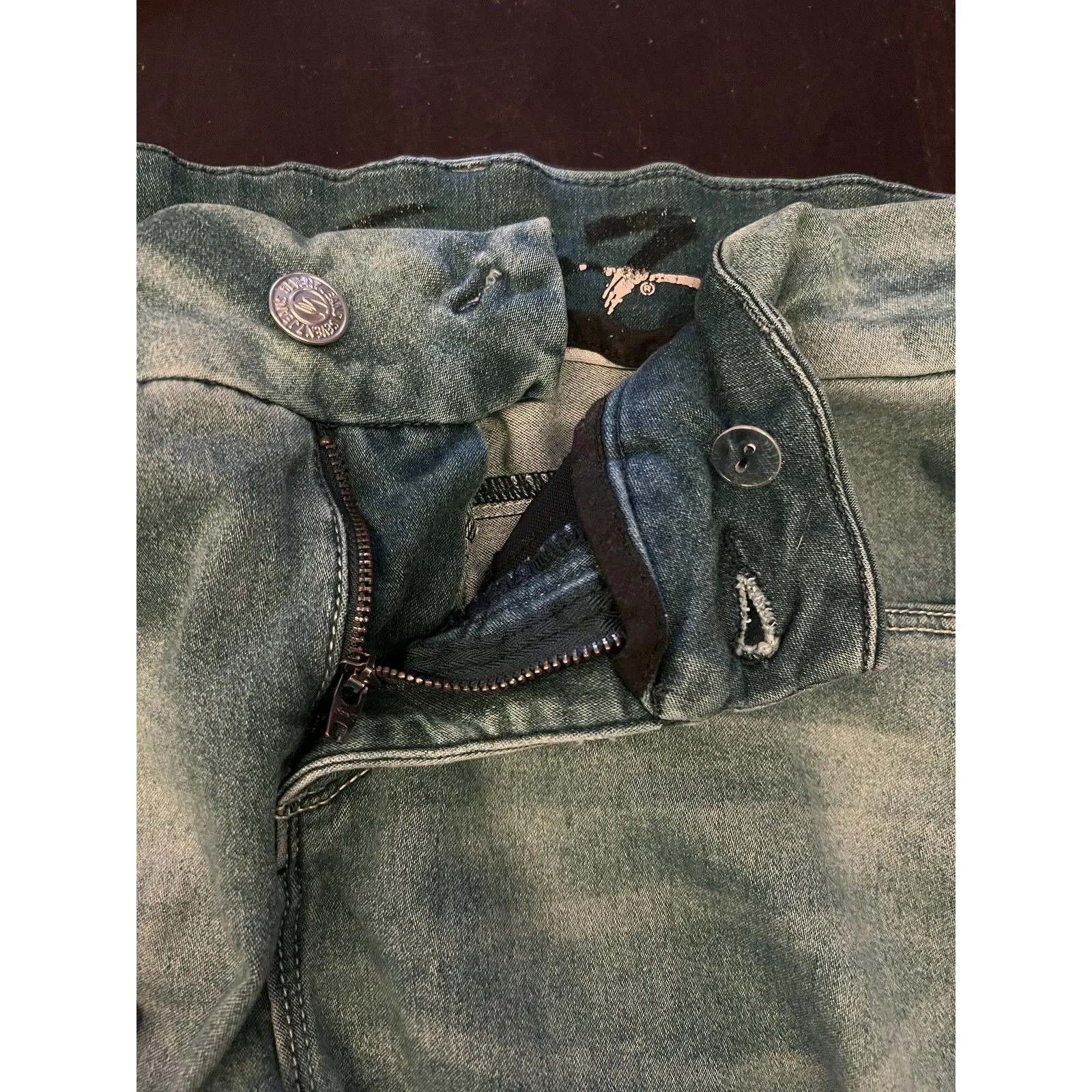 Seven7 Denim Shorts Womens 12 Blue Cutoff Raw Hem Skinny Jean Style Casual - Image 7