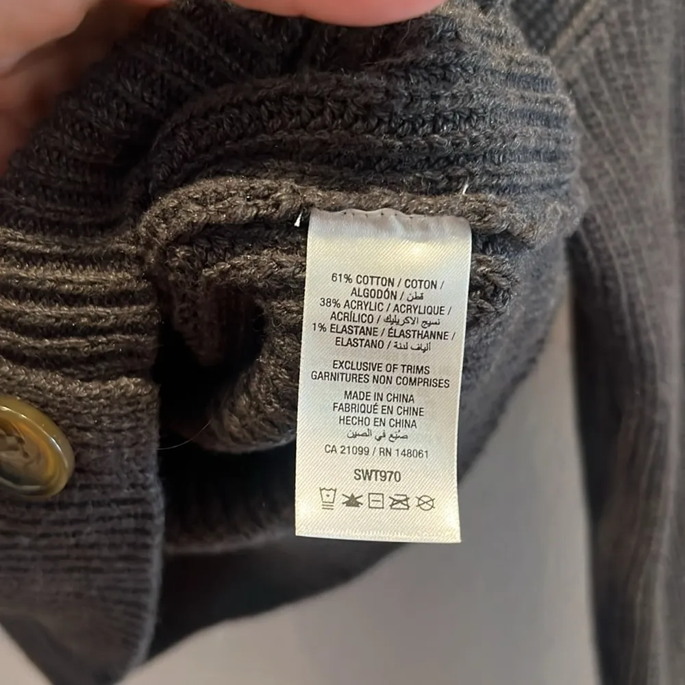 Ardene Women’s Chunky Knit Dark Gray Cardigan Sweater Size Small - Image 5