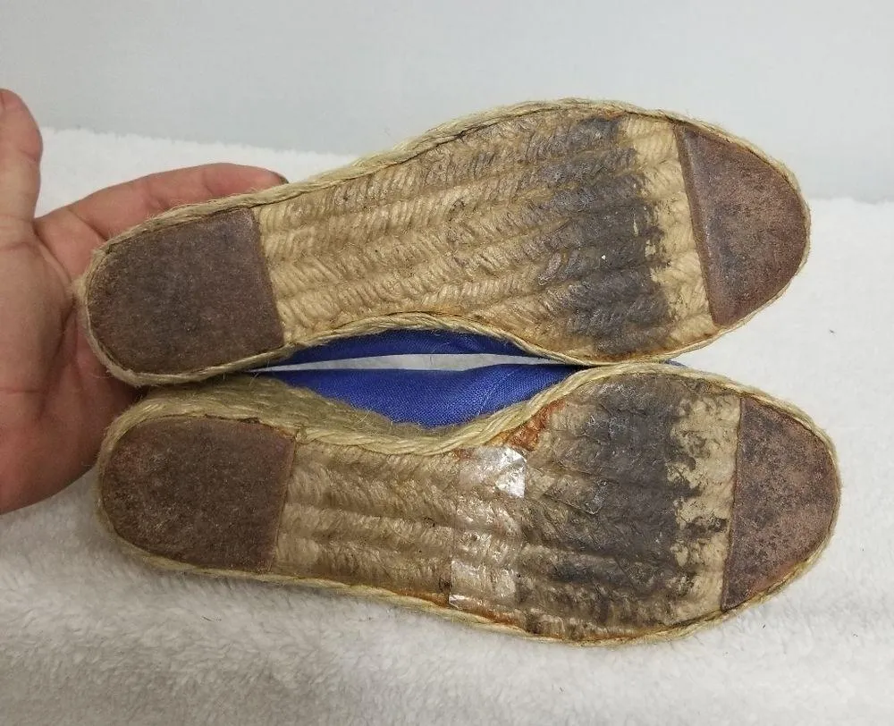 Ralph Lauren Linen Espadrille Wedges Blue Size 6 - Image 2