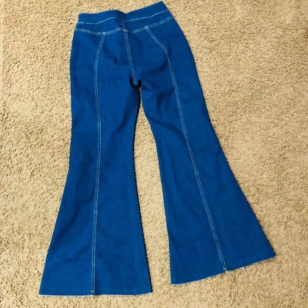 Cider‎ Women's Denim High Waist Flared Jeans Dark Navy Size Medium NWT - Image 7