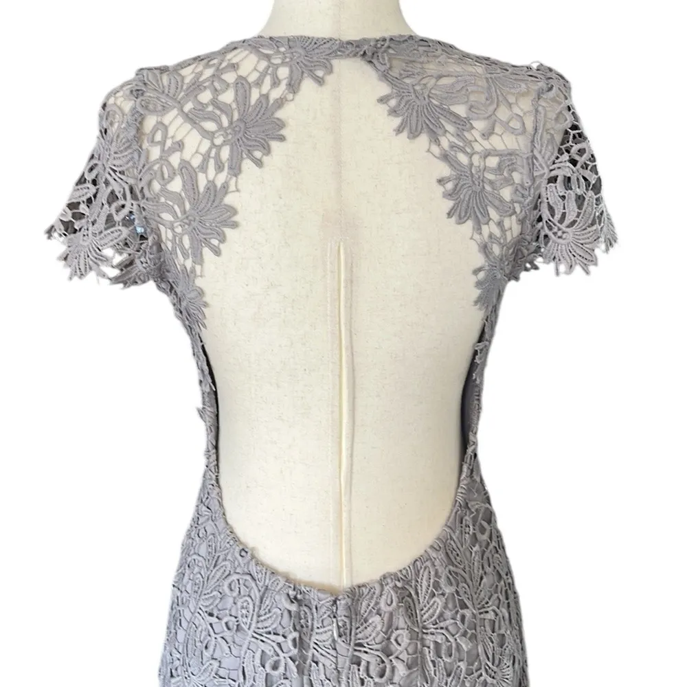 Lulu’s Hidden Talent Backless Grey Lace Dress - Image 9
