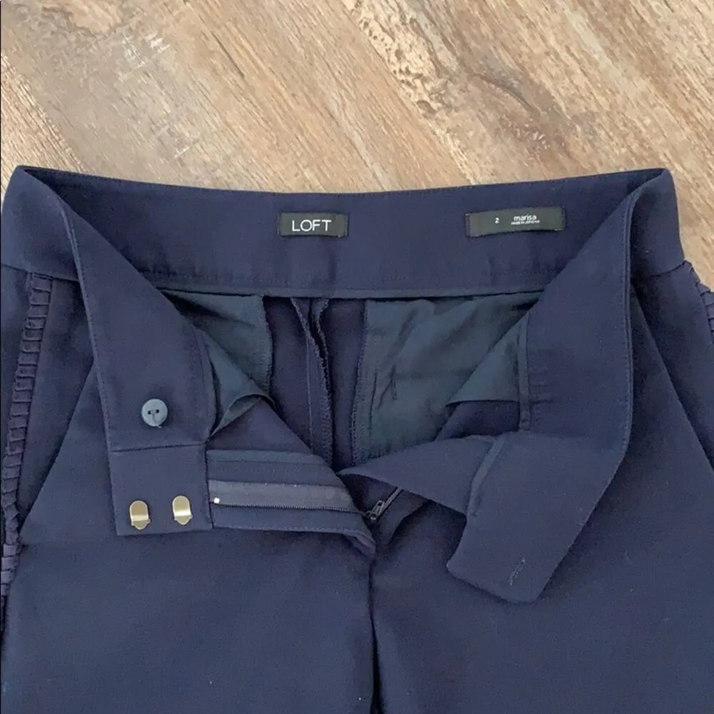 Navy Marisa Cropped Ankle Pencil Tuxedo Trousers - Image 6