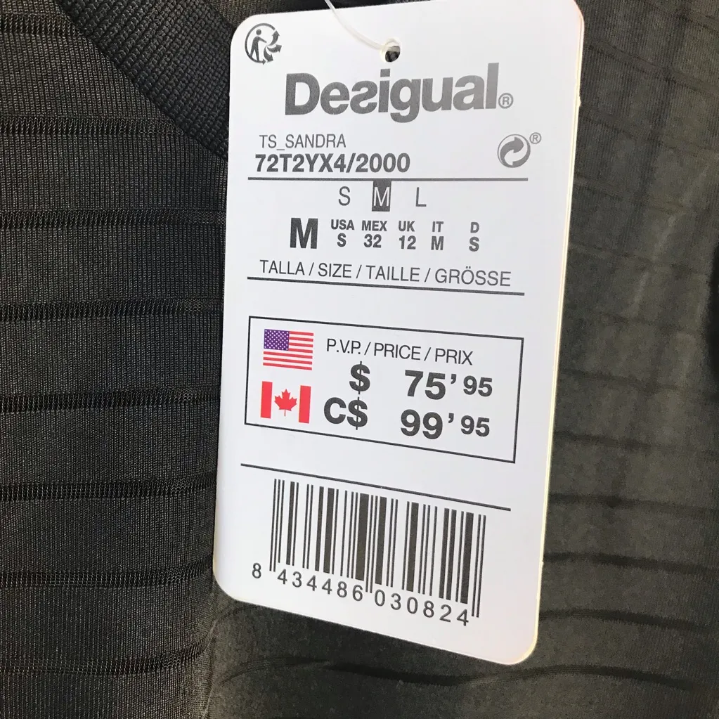 Desigual Women's TS SANDRA Black V-Neck Blouse T-Shirt Top - Image 5