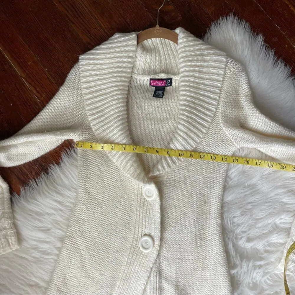 Y2K Cream Sweater Jacket Cardigan - Image 5