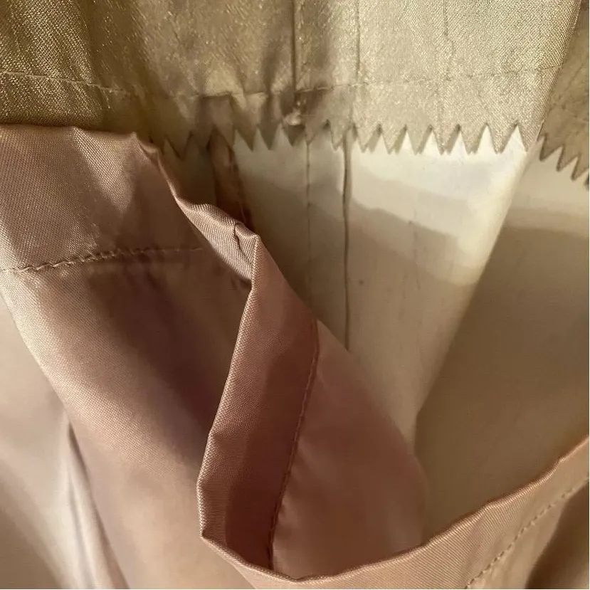 Worthington Essentials Womens 10P Olive Trench Coat Vintage Petite Raincoat Belt Tan - Image 16