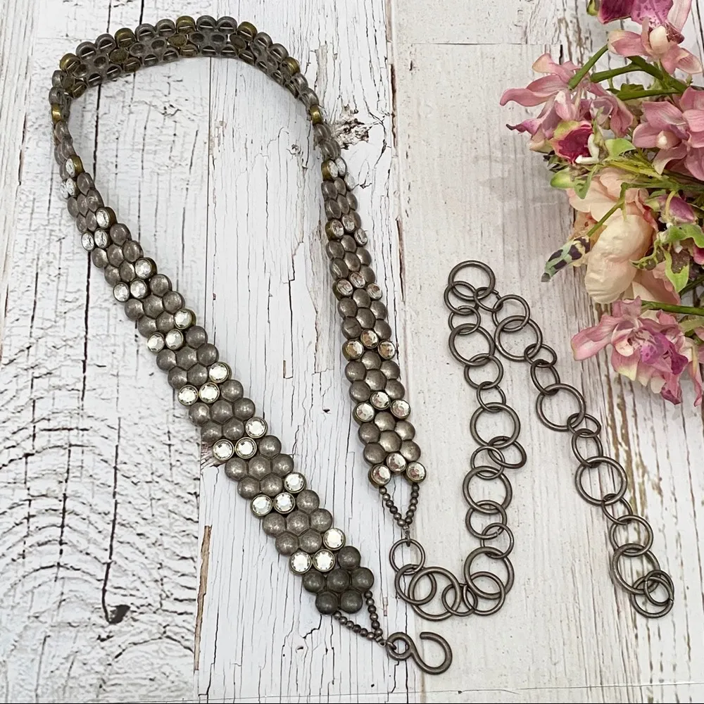 Chico’s Antique Brass Silver Chain Belt 50” - Image 2