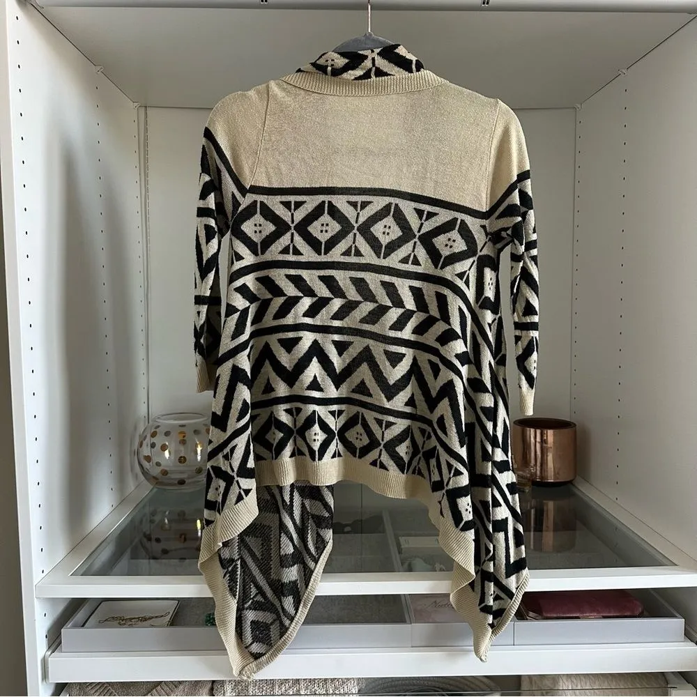 Say What Tan Southwestern Open Front Lagenlook Boho Cardigan Lightweight Sweater - Image 6