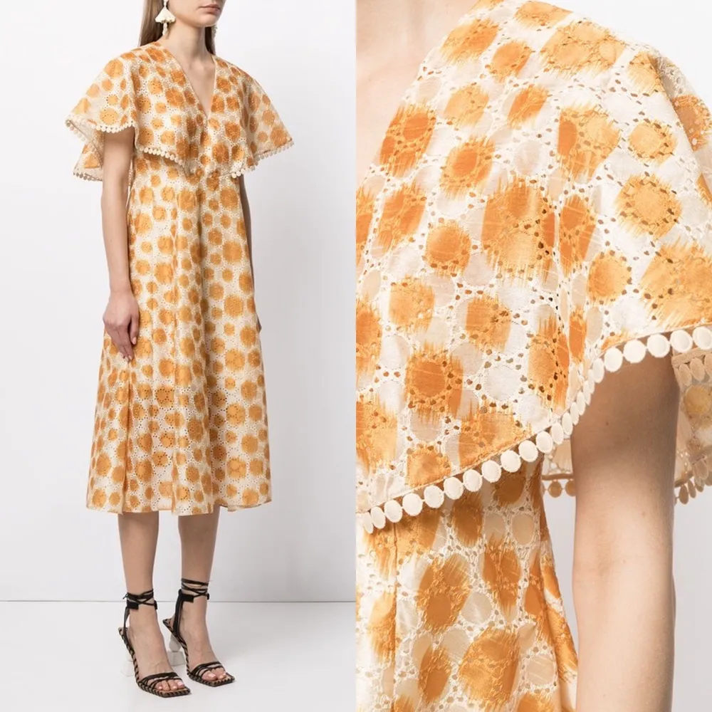 NWT Sachin & Babi Luciana Dress in Mustard Polka Dot Ikat - Image 3