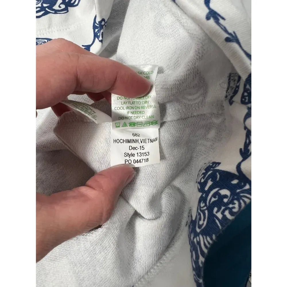 Lilly‎ Pulitzer Elephant Print Pullover Sweatshirt - White and Blue - Size S - Image 11