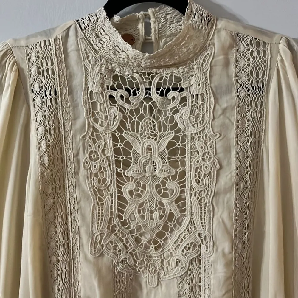 FREE PEOPLE  Mini Dress Size XS Cream FP One Vienna- NWT - Image 4