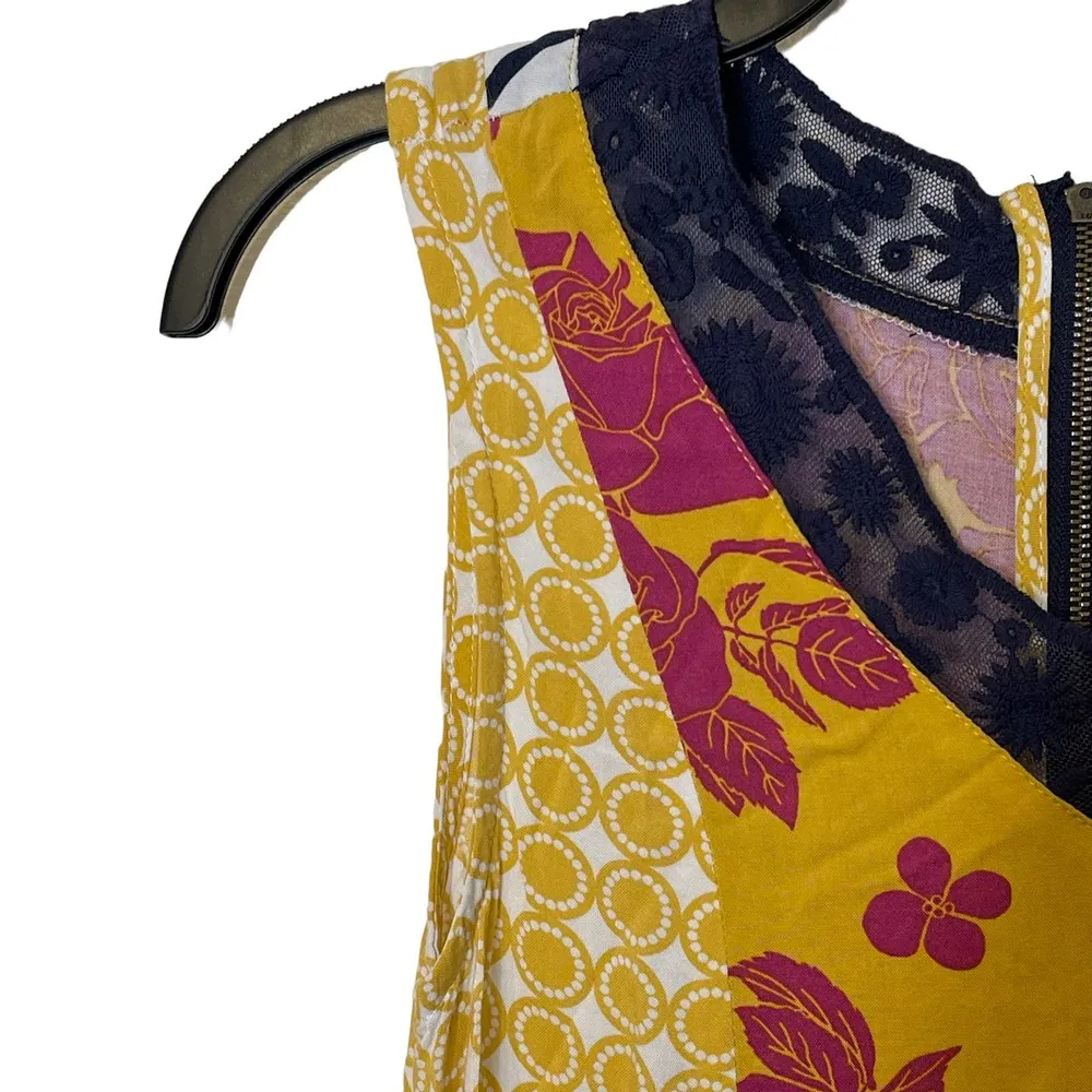 Matilda Jane Once Upon A Time Golden Key Floral Embroidered Shift Dress XS Women - Image 6