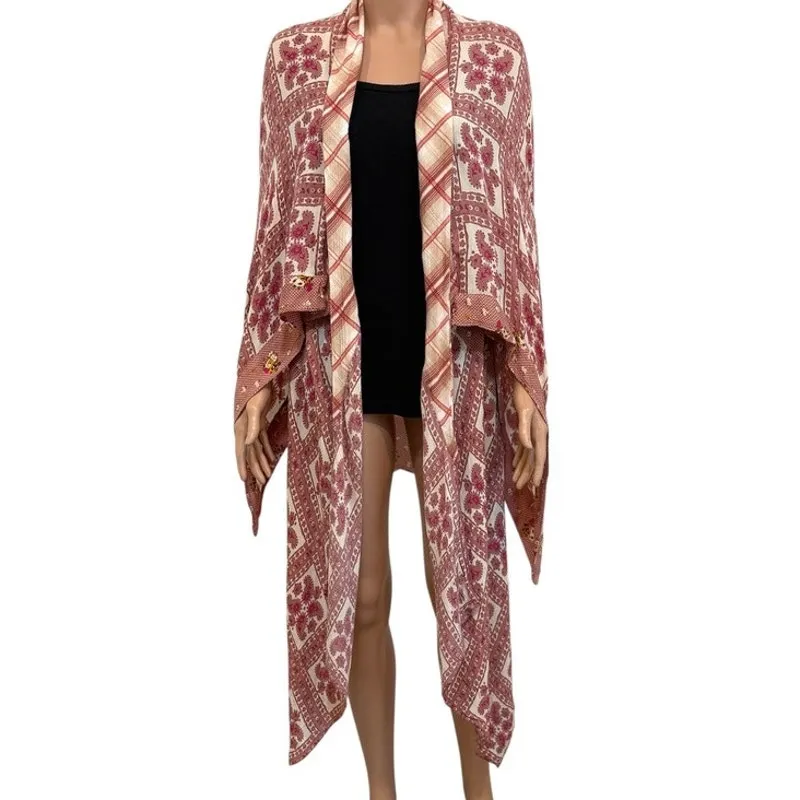 Revolve Free People one size American Pie patchwork kimono SW 2782 - Image 9