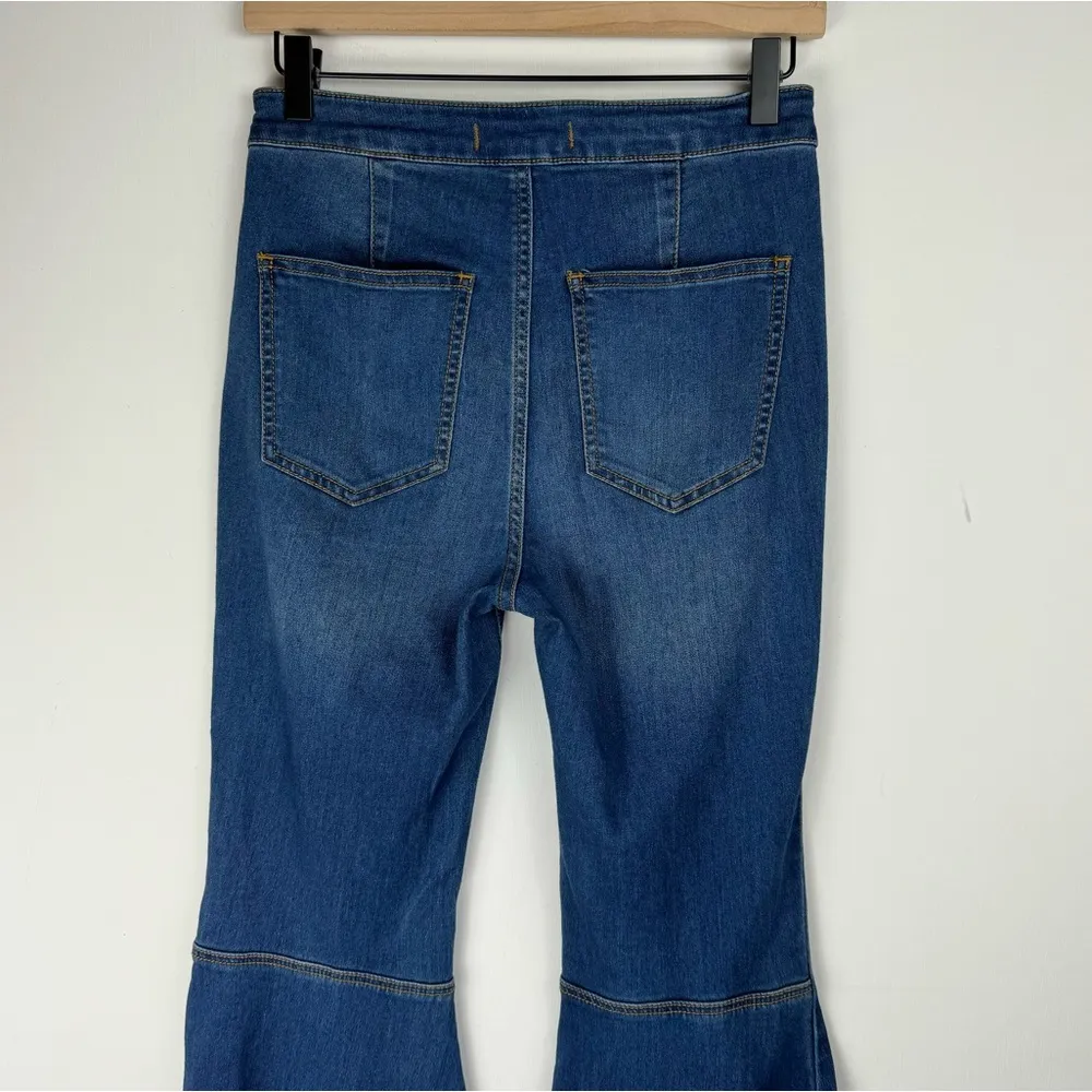 Free People Just Float On Flare Jeans Sz 26 Dark Wash Denim Stretch Western - Image 11