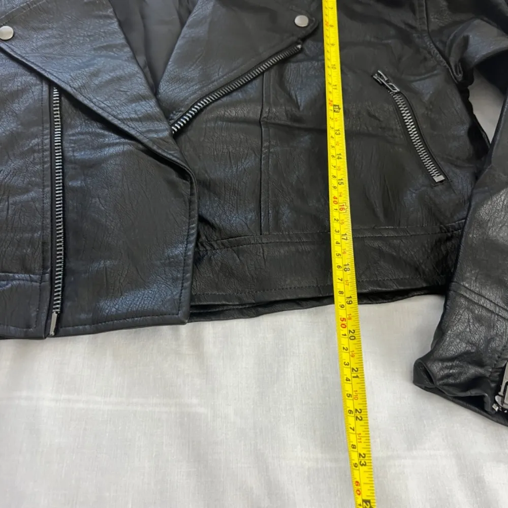 Grey bandit black crop leather jacket - Image 4