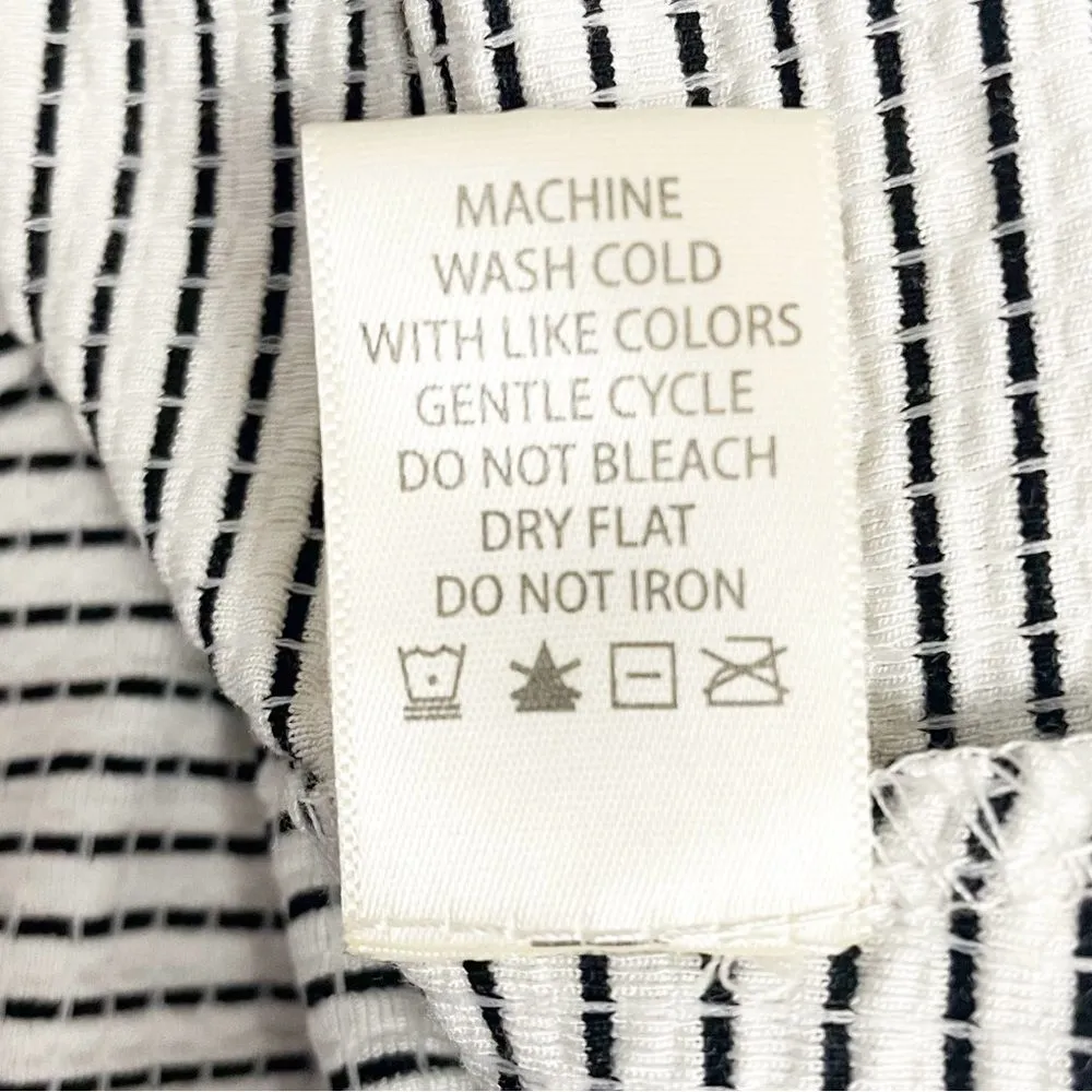 NWT Max Studio Ruched Side Textured Striped Cream & Black Maxi Dress Size Medium - Image 13