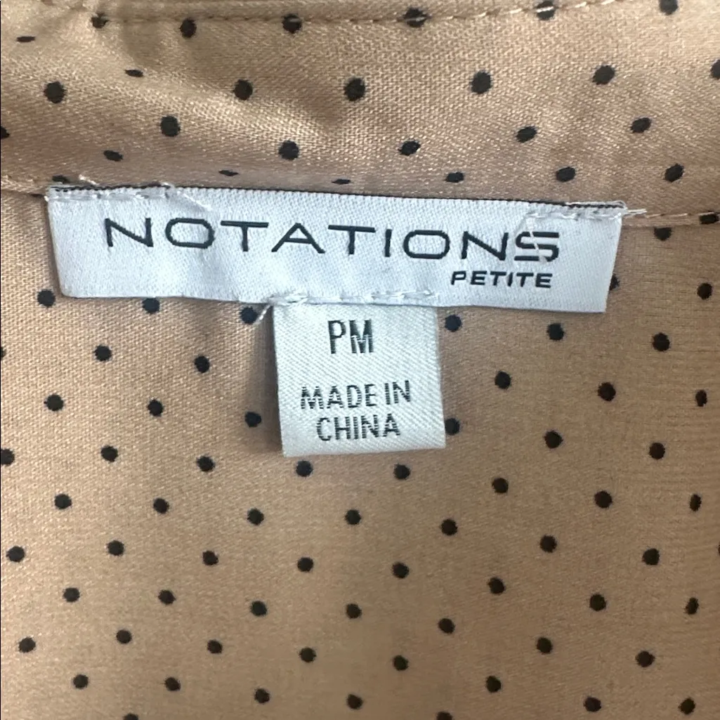 Notations‎ Petite Polka Dot Button-Up Blouse - Image 3