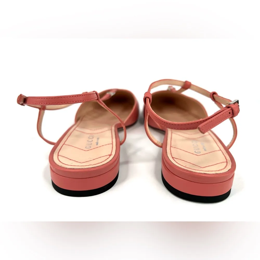 GUCCI WOMEN'S BALLET FLAT WITH DOUBLE G INTERLOCKING LOGO SLINGBACKS SIZE EU 39 - Image 5