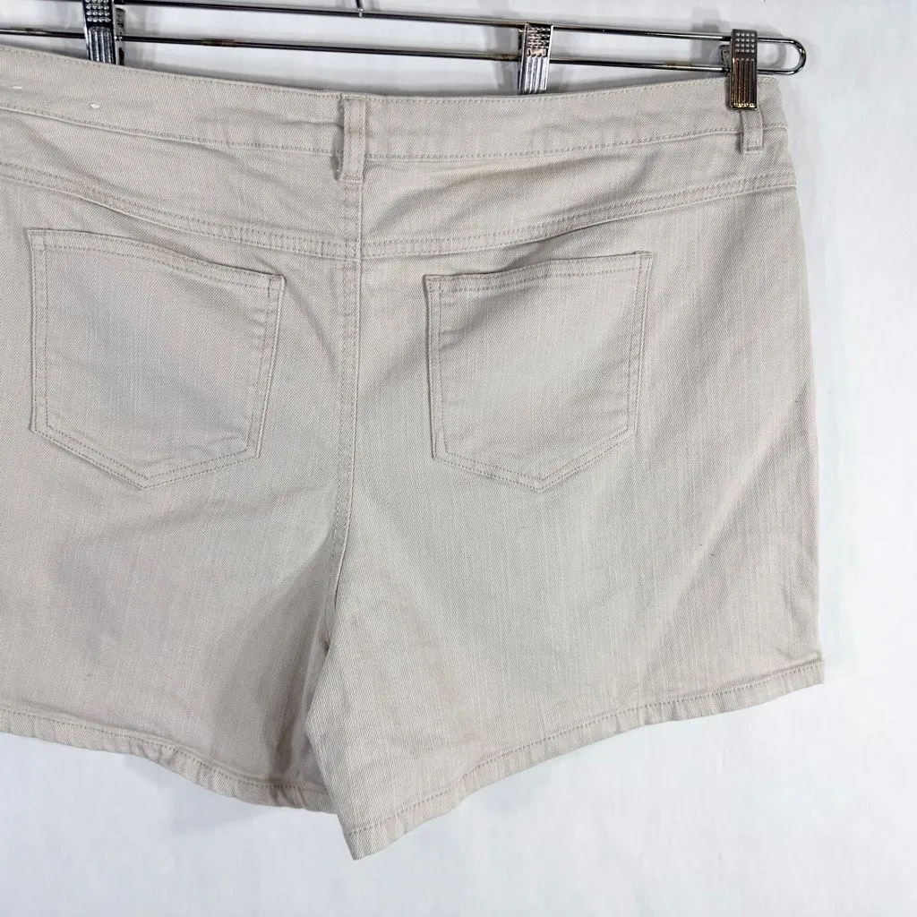 Cato Plus Size 20W Denim Shorts Cream White Jean High Rise 5 Inch‎ Womens 1325 - Image 6