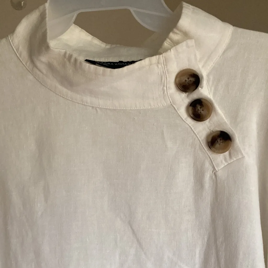 Zara linen white top - Image 3
