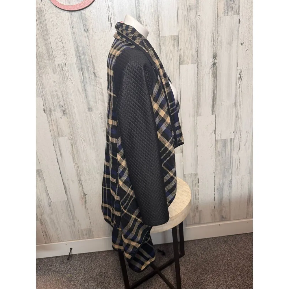 Dilay Moda Plaid Open Front Cardigan Jacket Size Small - Image 2