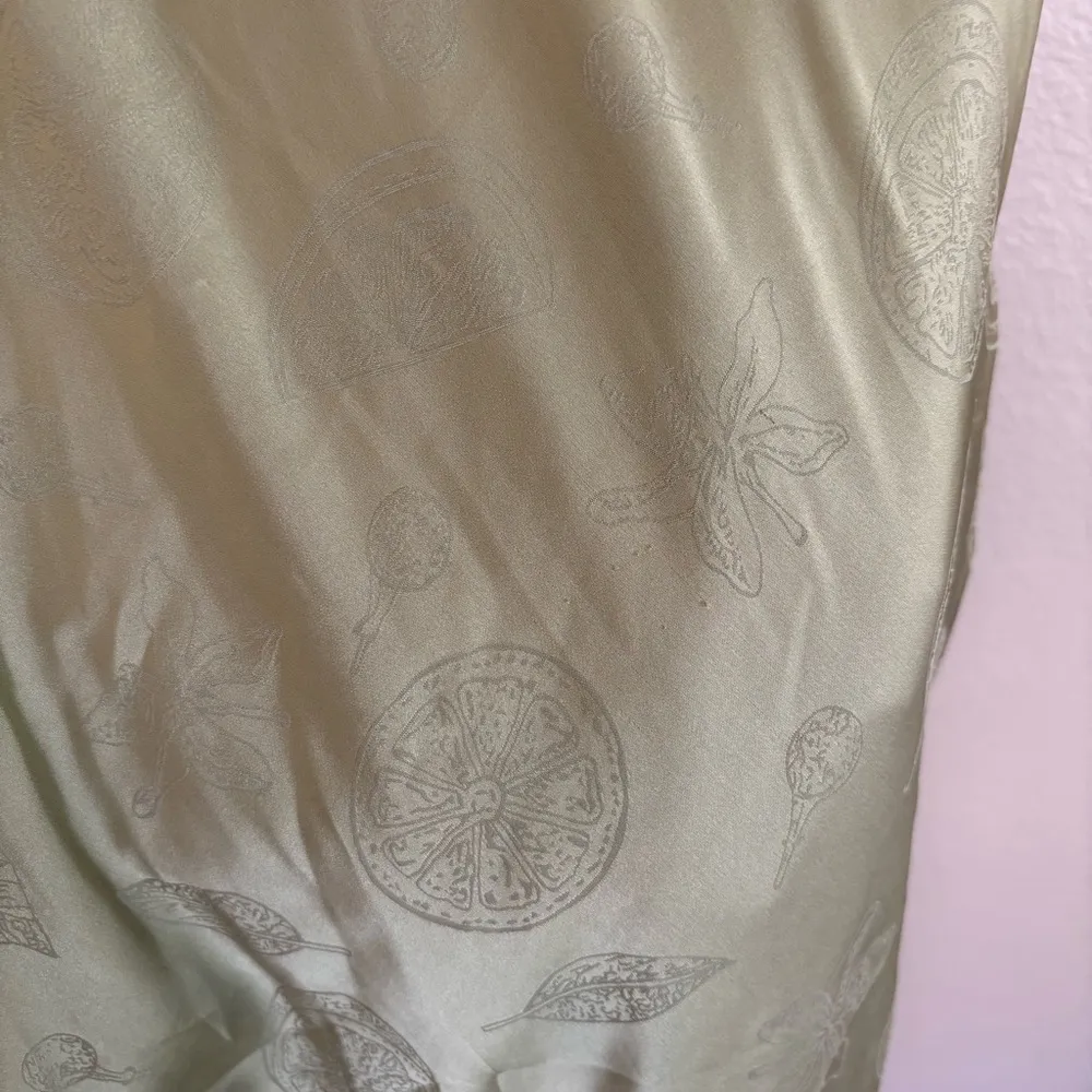 Isalis fruit salad satin high slit midi dress in green - Image 6