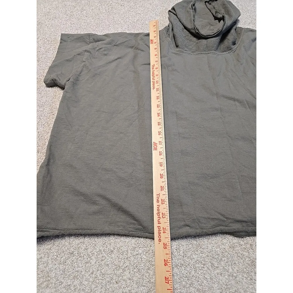 Planet French Terry Cowl Neck Boxy Green OversizedSweatshirt Minimalist One Size Size undefined - Image 7