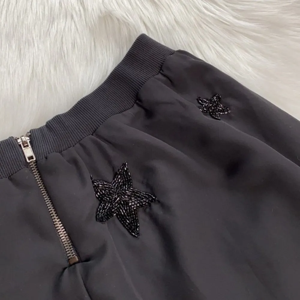 Black Beaded Star Flouncy Mini Skirt - Image 10