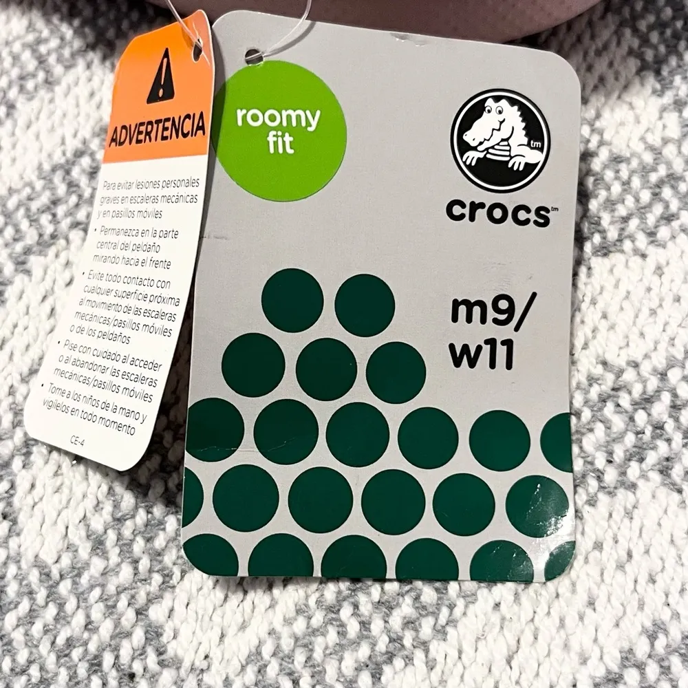 CROCS Baya Faux Fur Lined Cotton Candy Pink Oatmeal Clogs Men’s 9 Women’s 11 NWT - Image 9