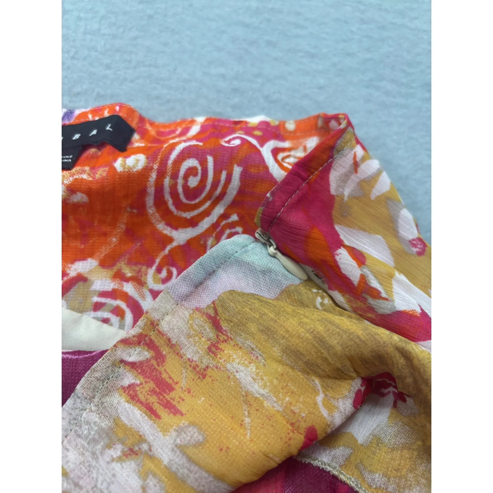 Tribal Floral Size 6 Pleated Skirt Colorful Print Multicolored Knee Length‎ - Image 6