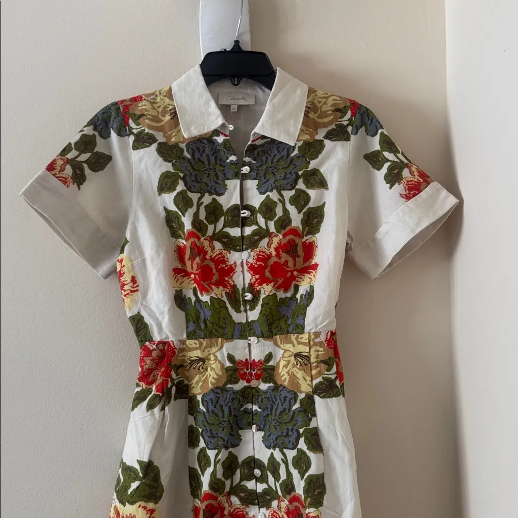 Cleabella Sadle Floral Cotton & Linen Shirtdress, Size X-Small, $278 - Image 12